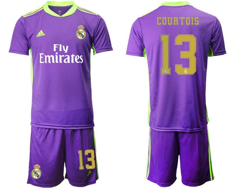 Men 2020-2021 club Real Madrid purple goalkeeper #13 Soccer Jerseys
